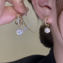 Laden Sie das Bild in den Galerie-Viewer, Dreischichtige Zirkon-Ohrringe