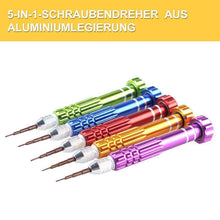 Laden Sie das Bild in den Galerie-Viewer, 5 in 1 Präzision Torx-Schraubendreher-Magnetsatz Handy-Uhr-Reparatur-Werkzeugsatz
