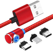 Laden Sie das Bild in den Galerie-Viewer, Bequee 3 in 1 magnetisches Ladekabel für Lightning, Micro und Type C, 2m