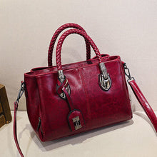 Laden Sie das Bild in den Galerie-Viewer, Neue Handtaschen aus Ölwachsleder Boston, große Tragetasche aus weichem Leder