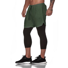 Laden Sie das Bild in den Galerie-Viewer, 2-in-1-Fitness-Turnhose mit sicherer Tasche ( Shorts & Verkürzte Hose)