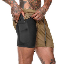 Laden Sie das Bild in den Galerie-Viewer, 2-in-1-Fitness-Turnhose mit sicherer Tasche ( Shorts & Verkürzte Hose)