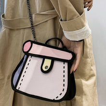 Laden Sie das Bild in den Galerie-Viewer, 2D Niedliche Karikatur-Umhängetasche