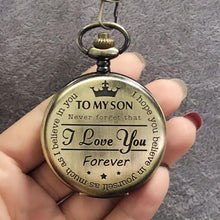 Laden Sie das Bild in den Galerie-Viewer, "To My Son" Quarz-Taschenuhr