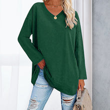 Laden Sie das Bild in den Galerie-Viewer, 🔥 Sommerspecial 🔥Damen Lockeres Langärmeliges Modisches T-Shirt mit V-Ausschnitt
