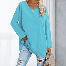 Laden Sie das Bild in den Galerie-Viewer, 🔥 Sommerspecial 🔥Damen Lockeres Langärmeliges Modisches T-Shirt mit V-Ausschnitt

