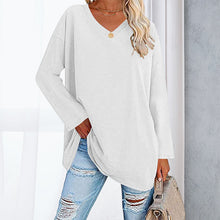Laden Sie das Bild in den Galerie-Viewer, 🔥 Sommerspecial 🔥Damen Lockeres Langärmeliges Modisches T-Shirt mit V-Ausschnitt
