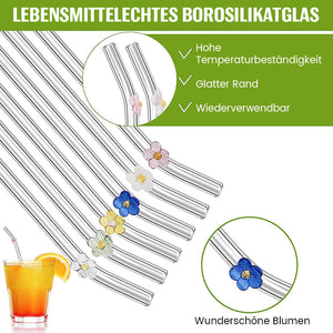 Strohhalme aus farbigem Glas