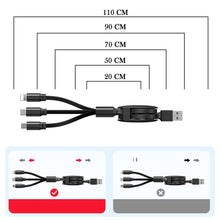 Laden Sie das Bild in den Galerie-Viewer, Bequee 3-1 Einziehbares Ladekabel für IOS, Micro und Type-c
