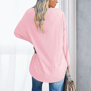 🔥 Sommerspecial 🔥Damen Lockeres Langärmeliges Modisches T-Shirt mit V-Ausschnitt