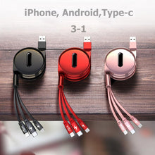 Laden Sie das Bild in den Galerie-Viewer, Bequee 3-1 Einziehbares Ladekabel für IOS, Micro und Type-c
