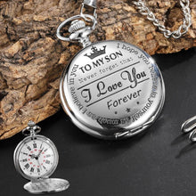 Laden Sie das Bild in den Galerie-Viewer, &quot;To My Son&quot; Quarz-Taschenuhr
