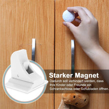 Laden Sie das Bild in den Galerie-Viewer, Bequee Magnetische unsichtbare Schrank-und Schubladensicherung, Weiß, 4 Stücke
