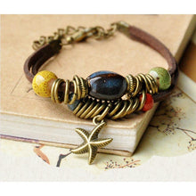 Laden Sie das Bild in den Galerie-Viewer, Unisex Vintage Porzellan Charm mehrschichtiges verstellbares Armband
