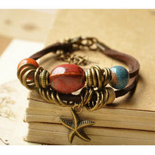 Laden Sie das Bild in den Galerie-Viewer, Unisex Vintage Porzellan Charm mehrschichtiges verstellbares Armband
